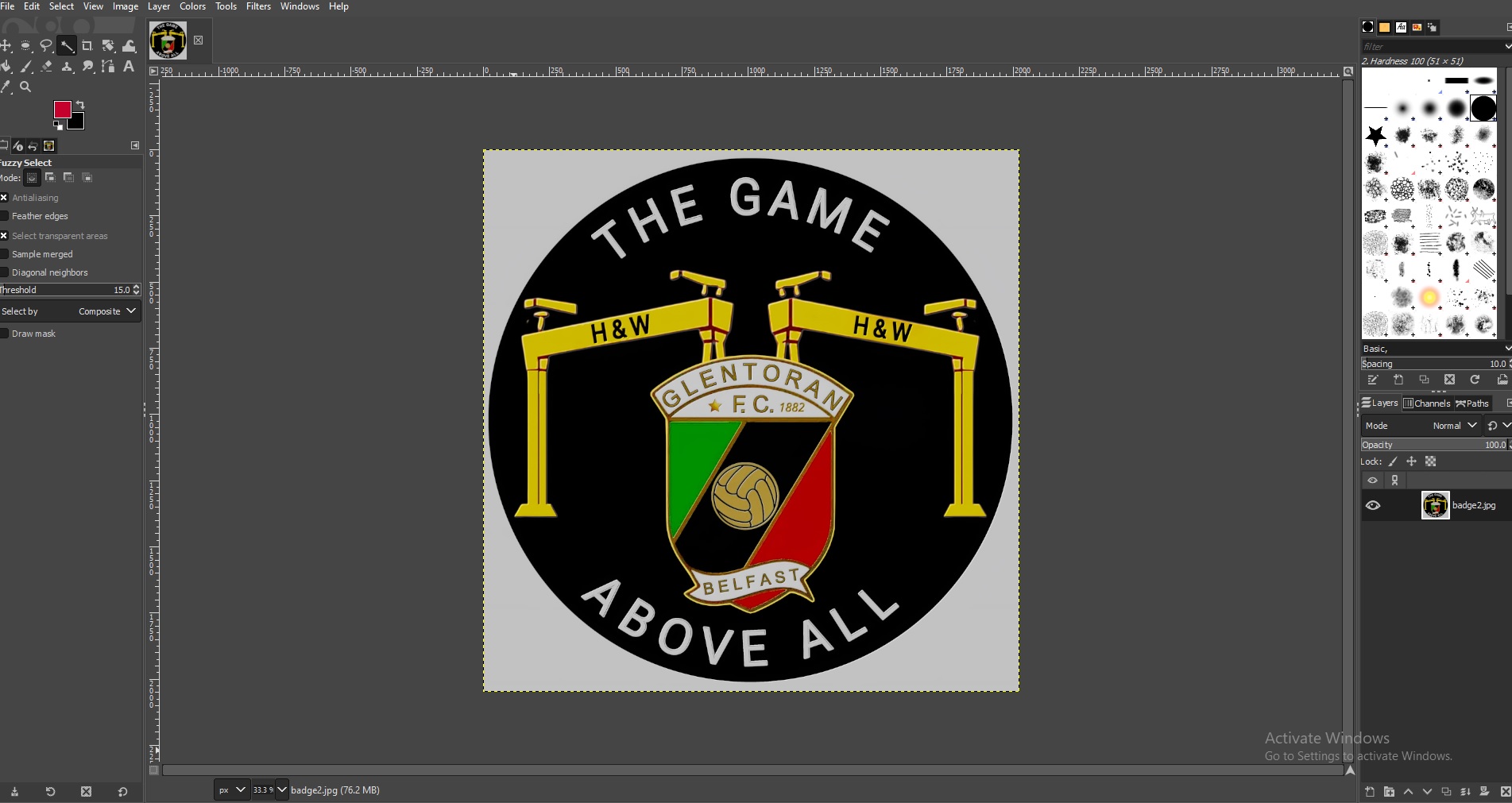 Step 1: Drag and drop the image into 		Gimp