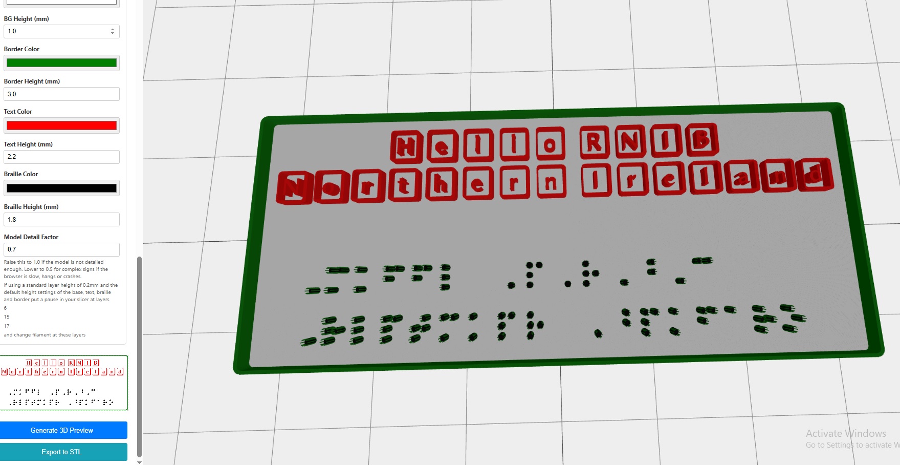 Screenshot of the sign creation app interface showing text input and font selection.